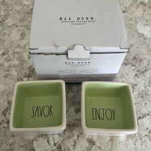 Rae Dunn “Savor and Enjoy” square bowl set. NEW‼️
